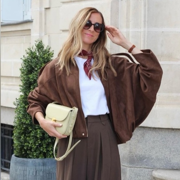 🦋 ZARA VIRAL 🦋  BLOGGERS FAVORITE 🦋 NWT ZARA FAUX SUEDE BOMBER JACKET - Picture 11 of 12